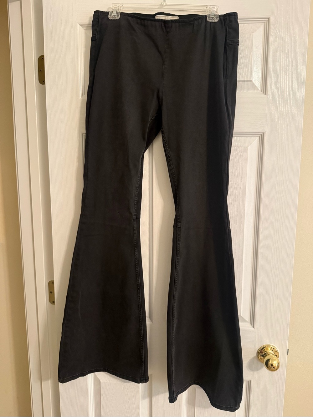 Free People Black Flare Wide-Leg Jeans